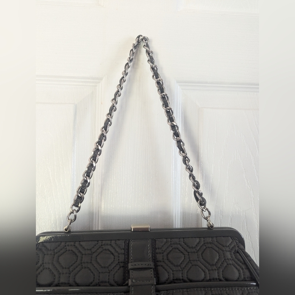 Vera Bradley Quilted & Patent Woven Chain Strap Handbag - Picture 7 of 11